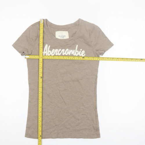 Abercrombie & Fitch Women Brown Cotton Slim T-Shirt M