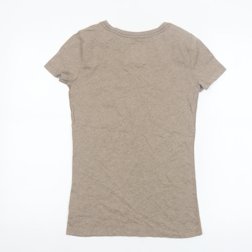 Abercrombie & Fitch Women Brown Cotton Slim T-Shirt M