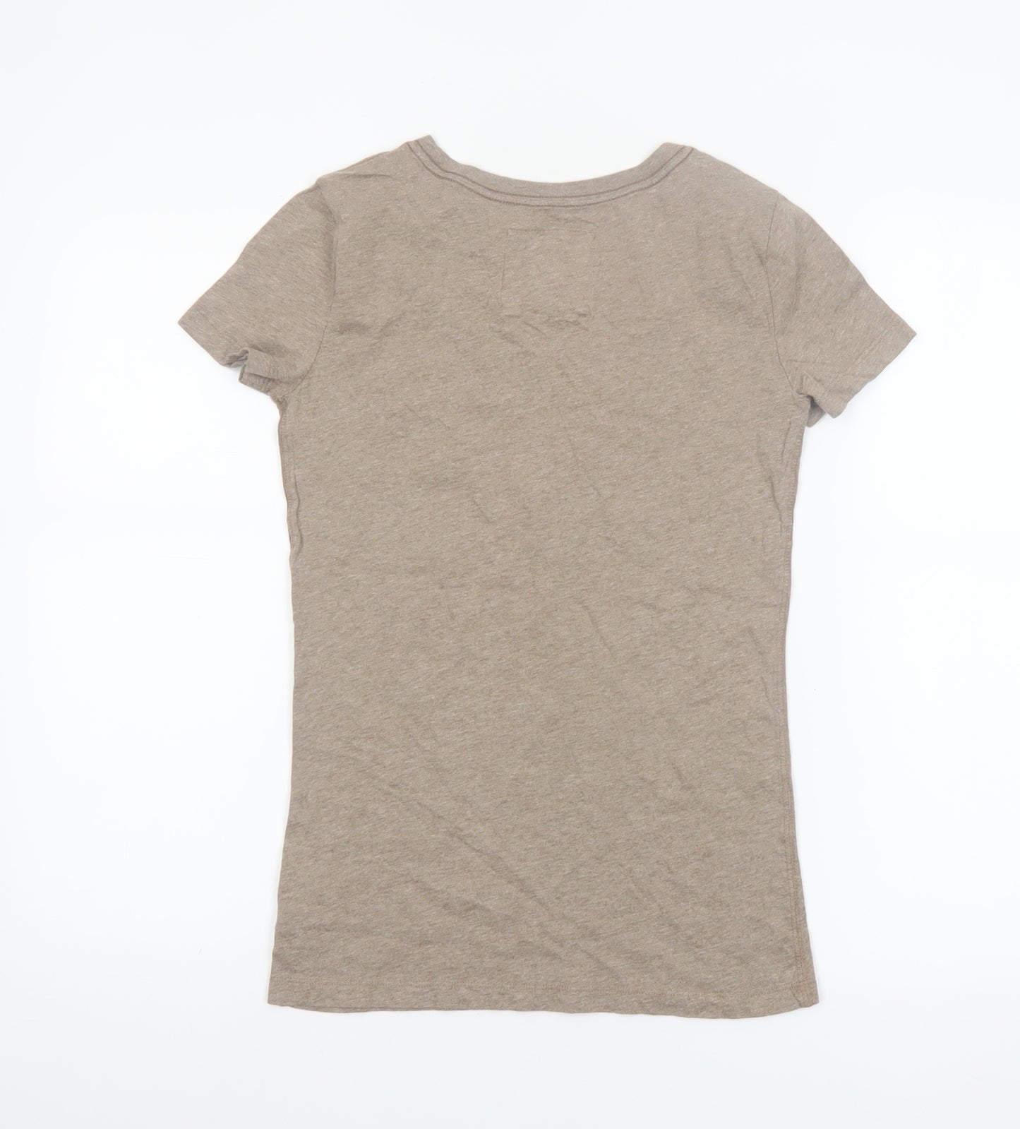 Abercrombie & Fitch Women Brown Cotton Slim T-Shirt M