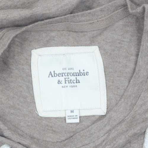 Abercrombie & Fitch Women Brown Cotton Slim T-Shirt M