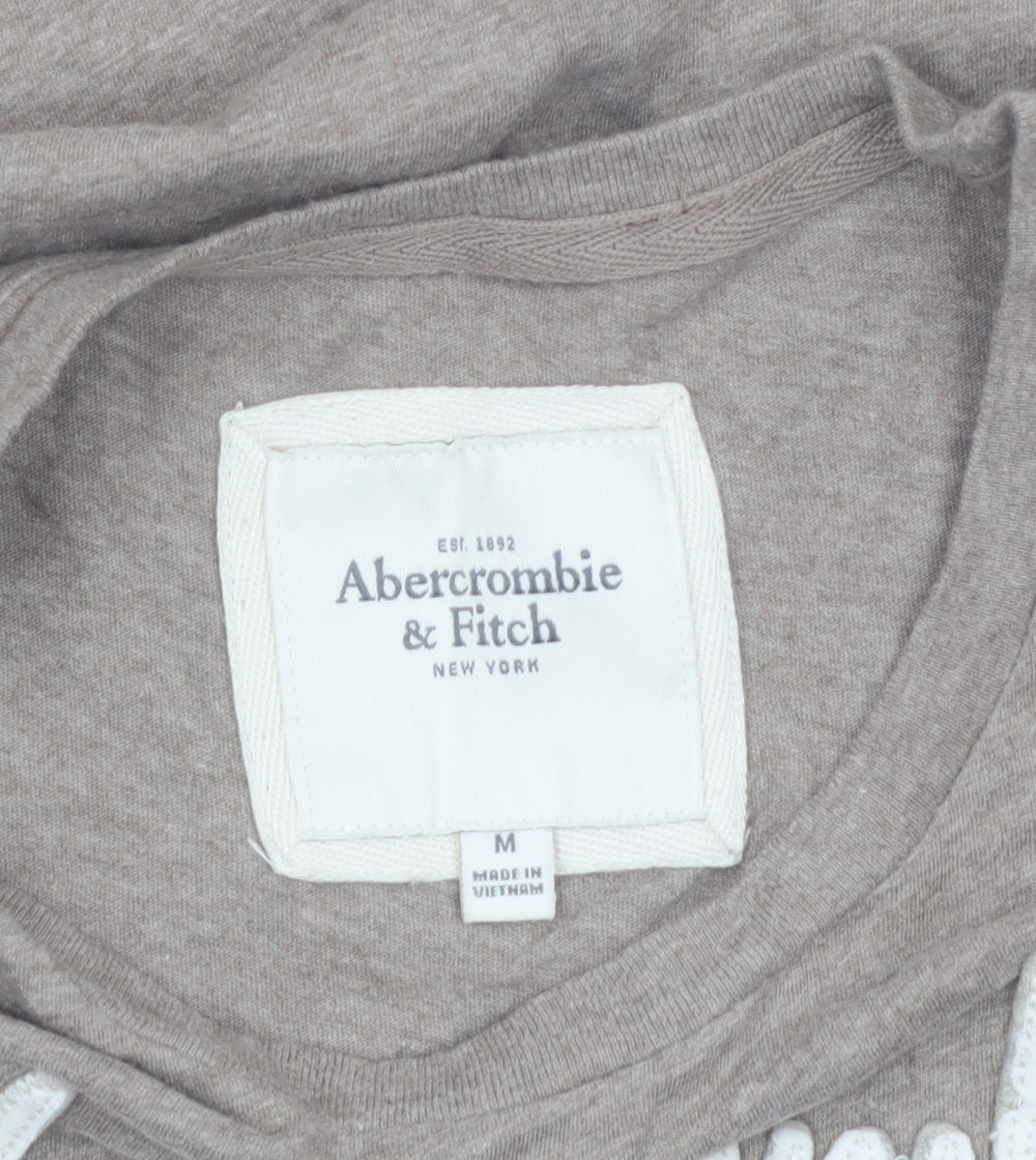 Abercrombie & Fitch Women Brown Cotton Slim T-Shirt M
