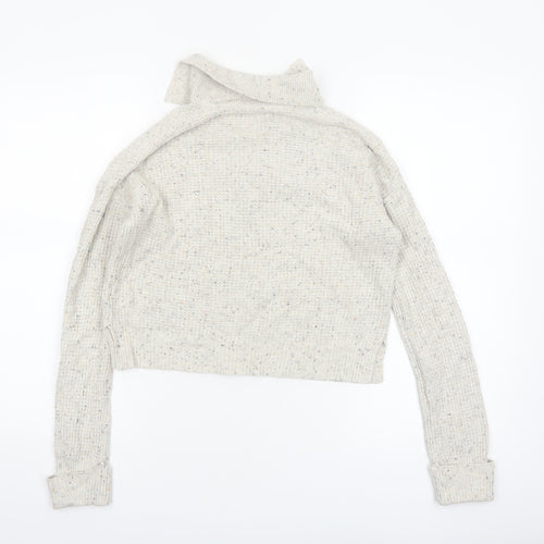 William Rast Women Ivory Collared Henley Knit Jumper XS