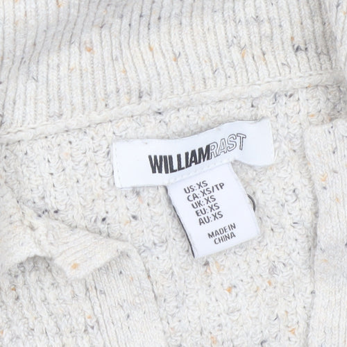 William Rast Women Ivory Collared Henley Knit Jumper XS