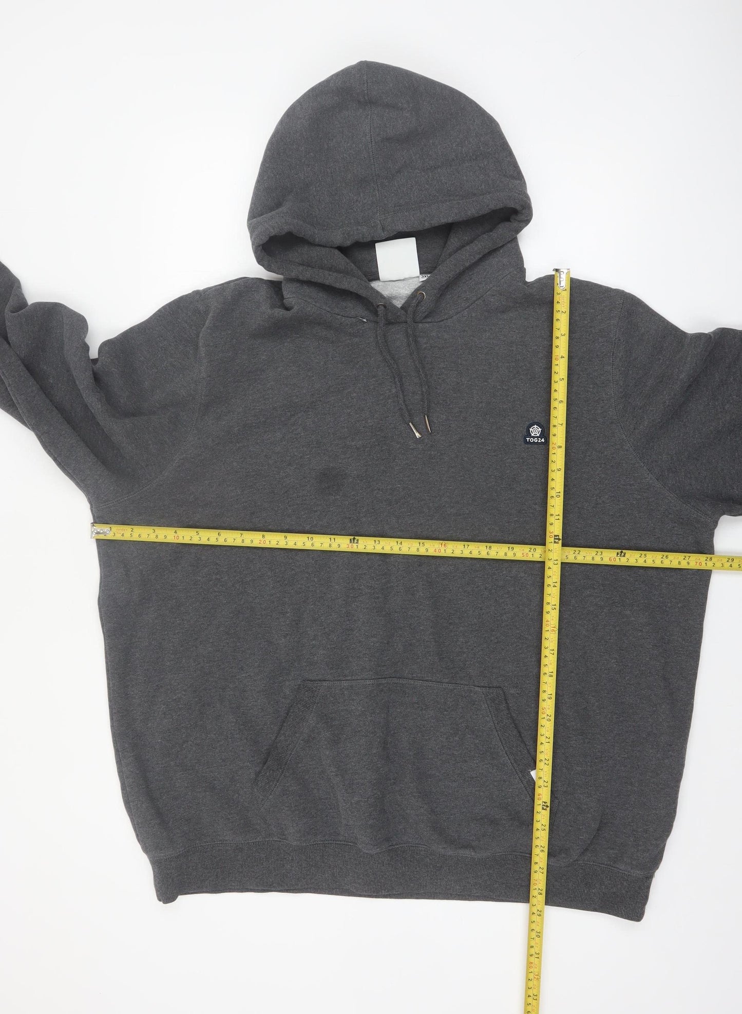 TOG24 Men’s Grey 3XL Pullover Hoodie Fleece Cotton Blend