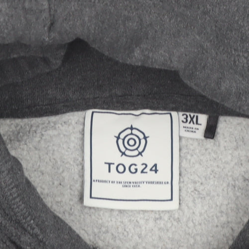 TOG24 Men’s Grey 3XL Pullover Hoodie Fleece Cotton Blend