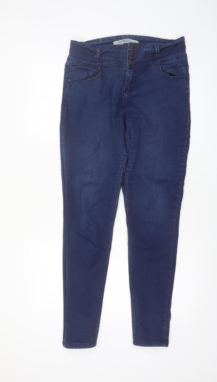 New Look Women’s Blue High Waist Super Skinny Jeans Size 14