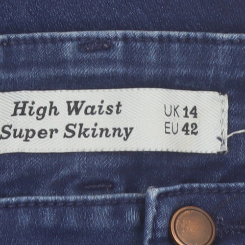 New Look Women’s Blue High Waist Super Skinny Jeans Size 14