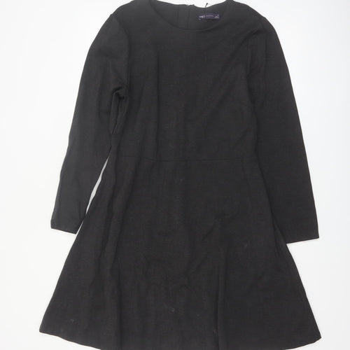 Marks and Spencer Women Black Size 16 Fit & Flare Knee Length Dress
