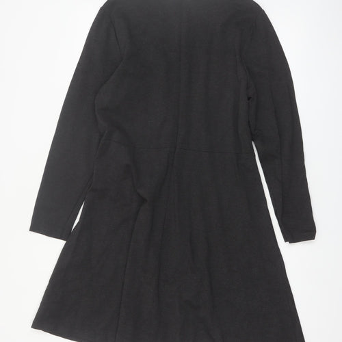 Marks and Spencer Women Black Size 16 Fit & Flare Knee Length Dress