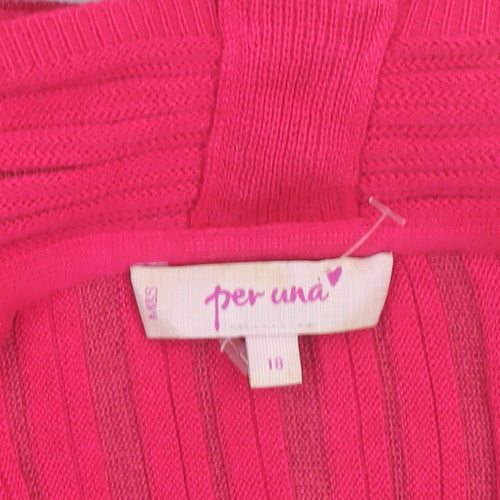 Marks and Spencer Per Una Women’s Pink Size 18 Ribbed Knit Cardigan