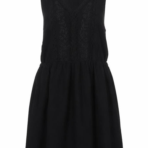 Forever 21 Women Black M Sleeveless Embroidered Shift Dress