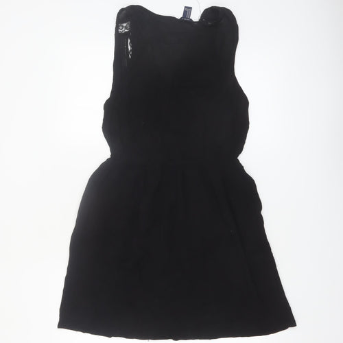 Forever 21 Women Black M Sleeveless Embroidered Shift Dress