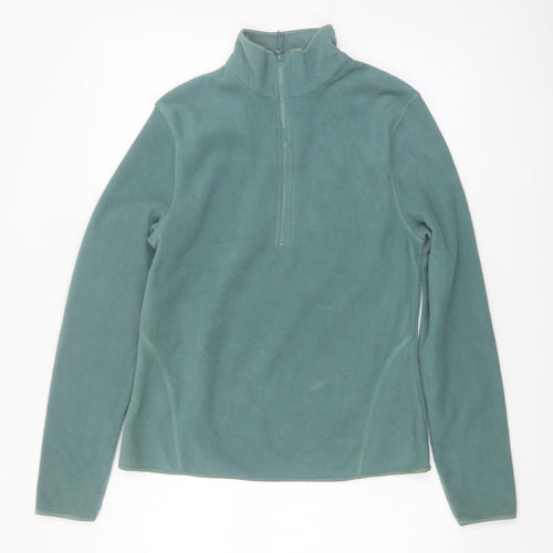 Primark Women Green Fleece 1/2 Zip Pullover Sweatshirt Size S