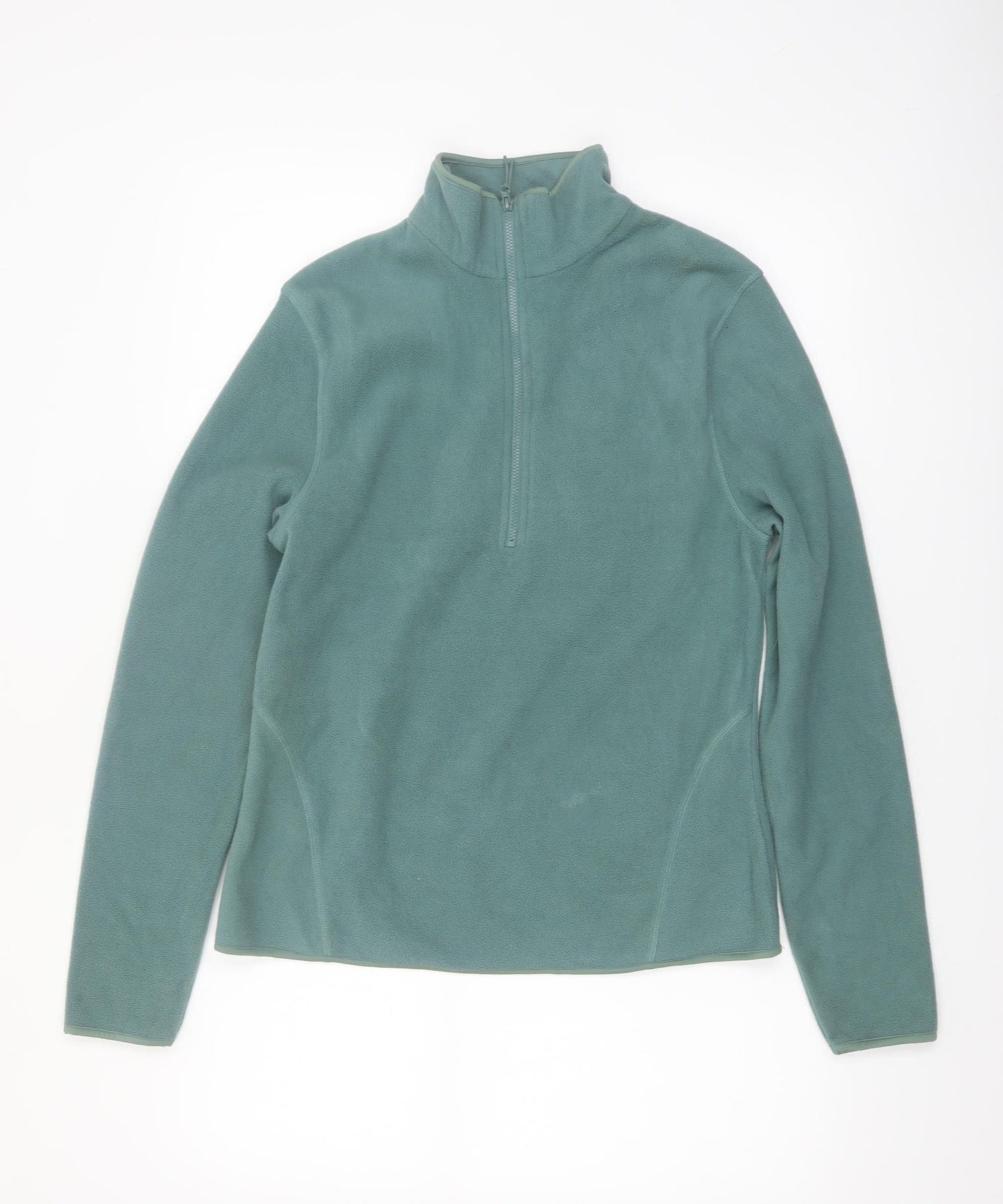 Primark Women Green Fleece 1/2 Zip Pullover Sweatshirt Size S
