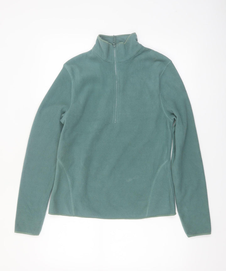 Primark Women Green Fleece 1/2 Zip Pullover Sweatshirt Size S