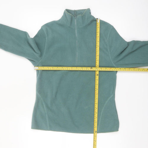 Primark Women Green Fleece 1/2 Zip Pullover Sweatshirt Size S