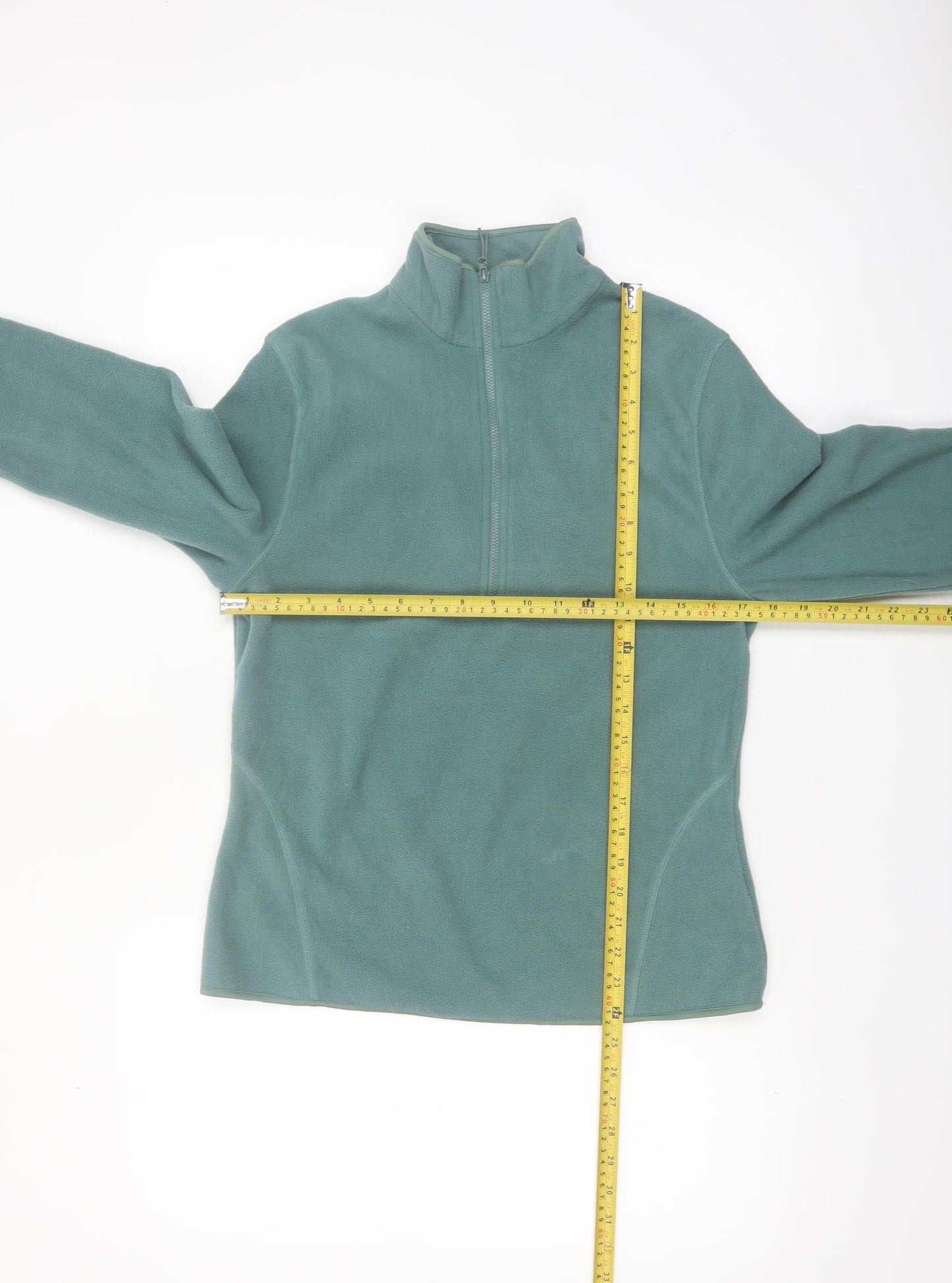 Primark Women Green Fleece 1/2 Zip Pullover Sweatshirt Size S