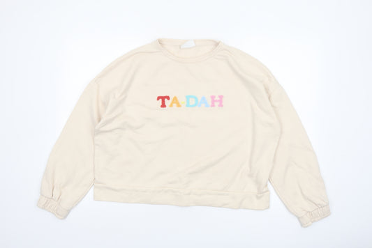 Chelsea Peers Women Beige TA-DAH Pullover Sweatshirt Small