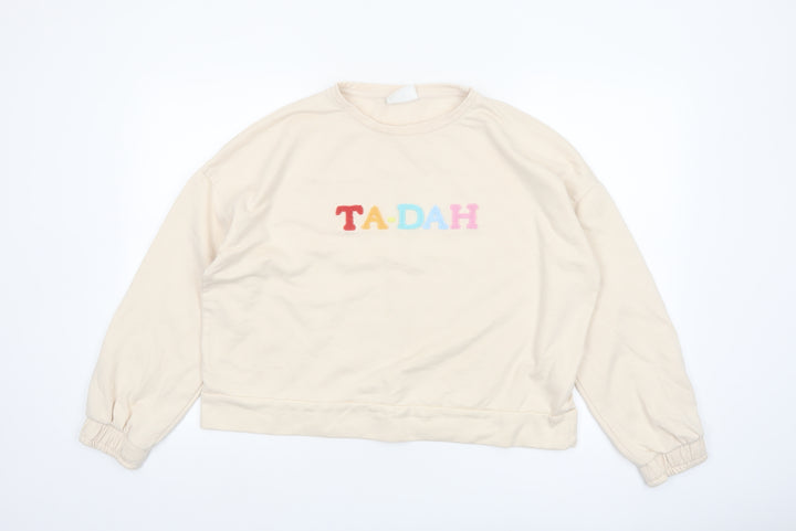 Chelsea Peers Women Beige TA-DAH Pullover Sweatshirt Small