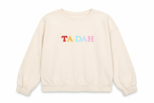 Front view of Chelsea Peers Women Beige TA-DAH Pullover Sweatshirt Small