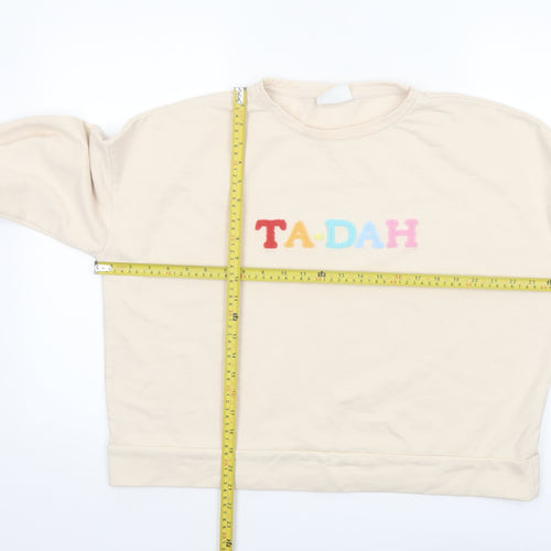 Chelsea Peers Women Beige TA-DAH Pullover Sweatshirt Small