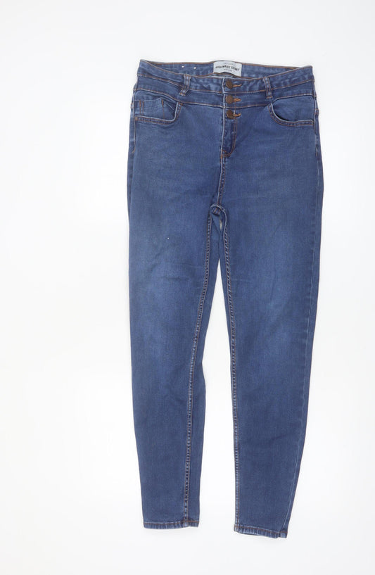 New Look Women's Blue High Waist Skinny Jeans Size 14