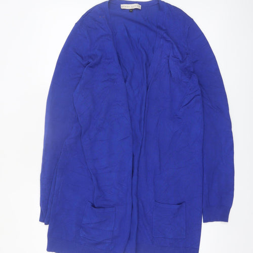 Rowen Avenue Women's Blue Long Sleeve Open Knit Cardigan M