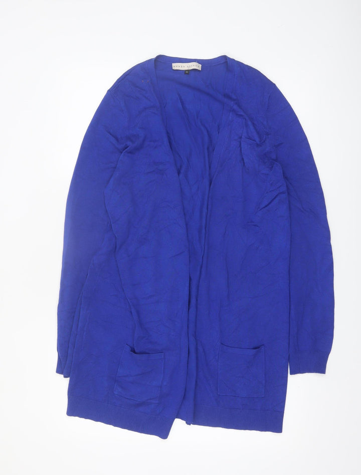 Rowen Avenue Women's Blue Long Sleeve Open Knit Cardigan M