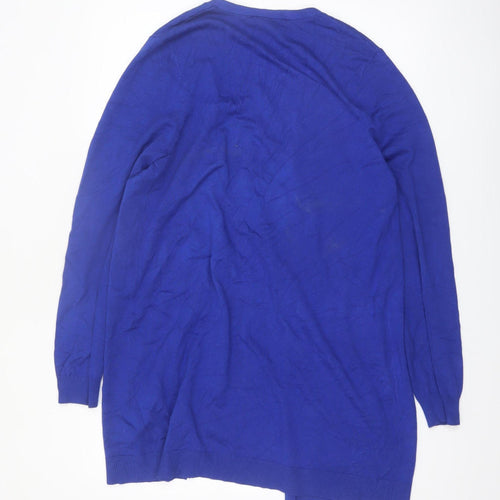 Rowen Avenue Women's Blue Long Sleeve Open Knit Cardigan M