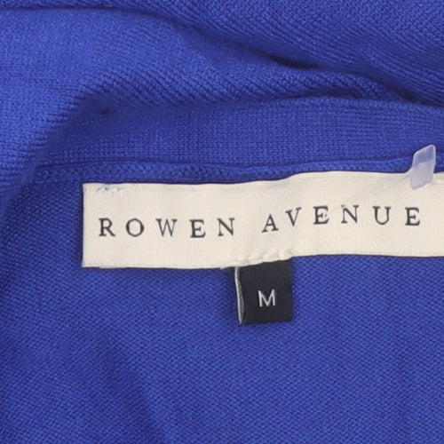 Rowen Avenue Women's Blue Long Sleeve Open Knit Cardigan M