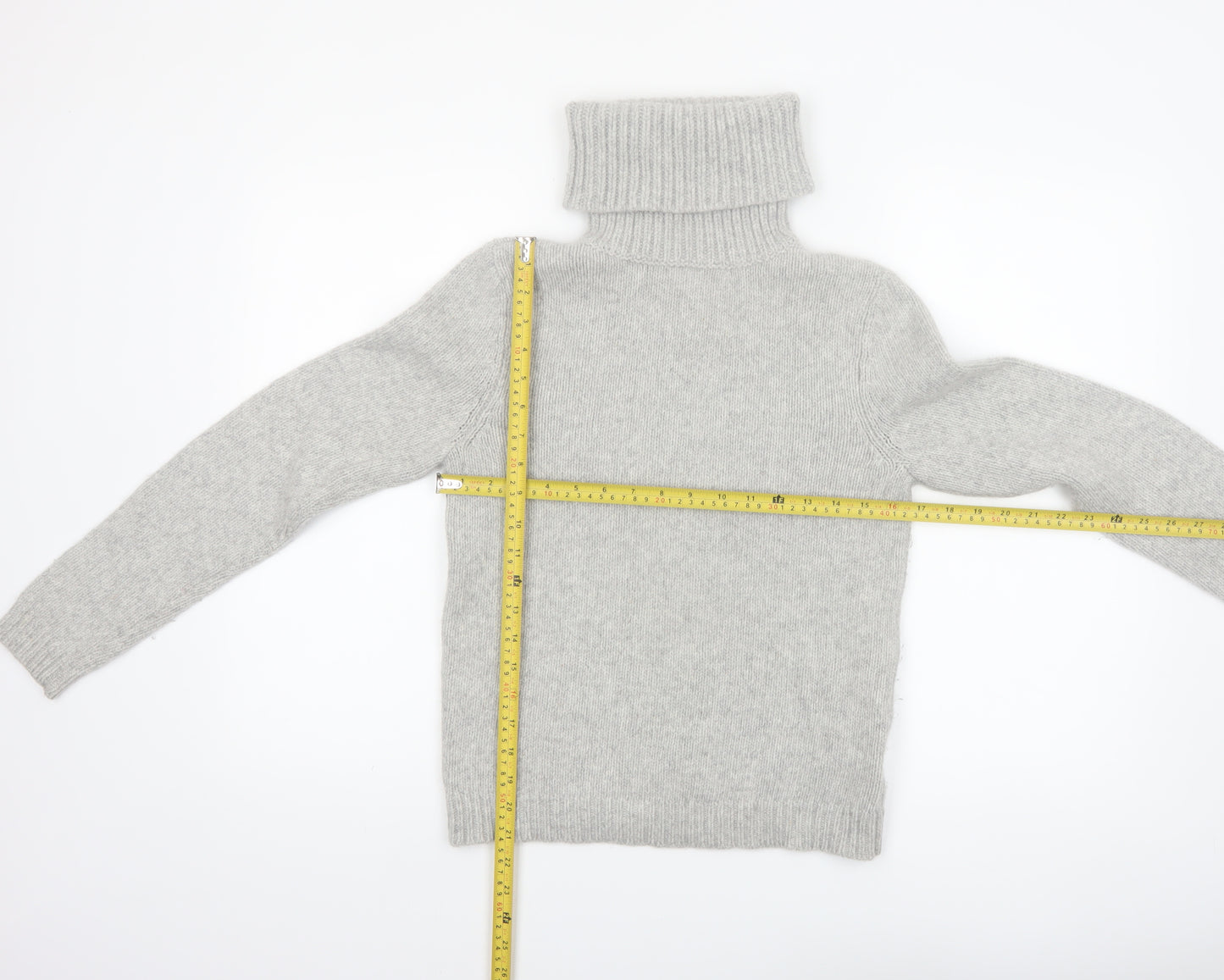 Lauren Ralph Lauren Womens Grey Roll Neck Wool Jumper Size S