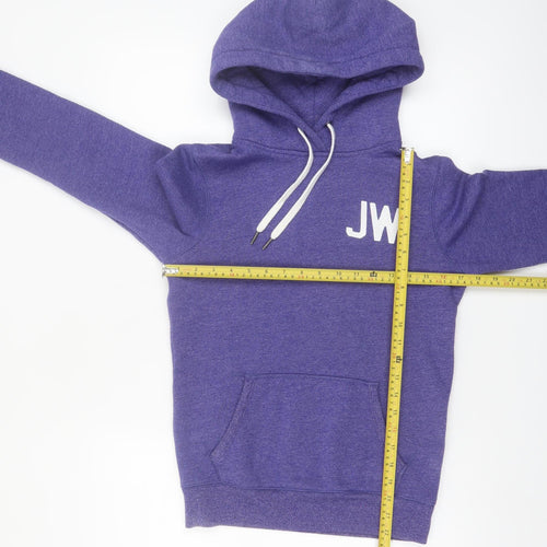 Jack Wills Womens Purple Pullover Hoodie UK 8 JW Logo Casual Sweatshirt