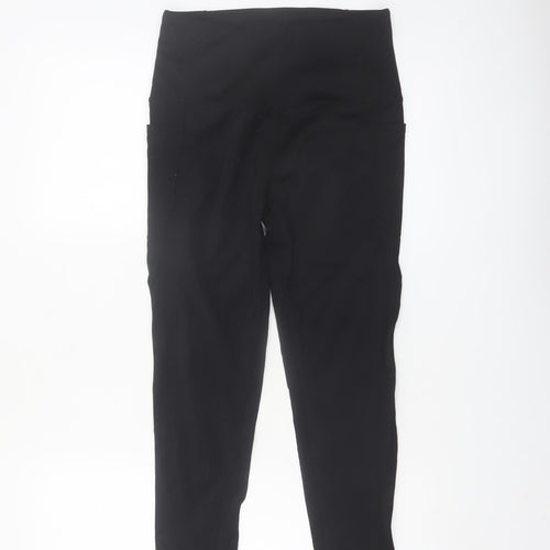Gym+Coffee Women's Black Medium High Waist Leggings Compression Fit