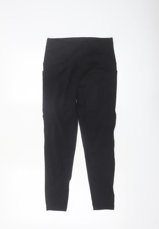 Gym+Coffee Women's Black Medium High Waist Leggings Compression Fit