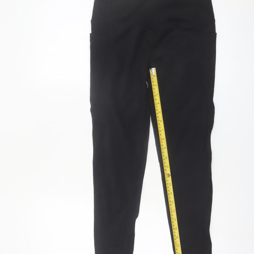Gym+Coffee Women's Black Medium High Waist Leggings Compression Fit