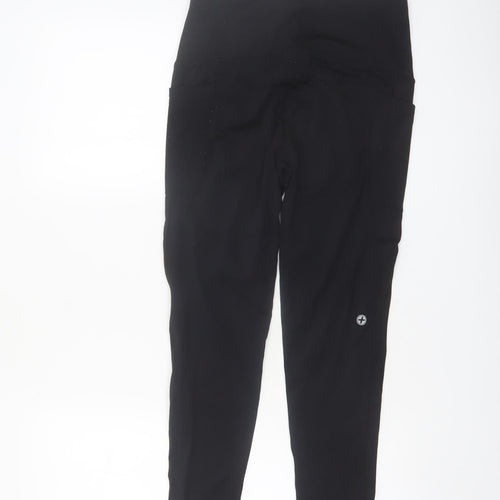Gym+Coffee Women's Black Medium High Waist Leggings Compression Fit