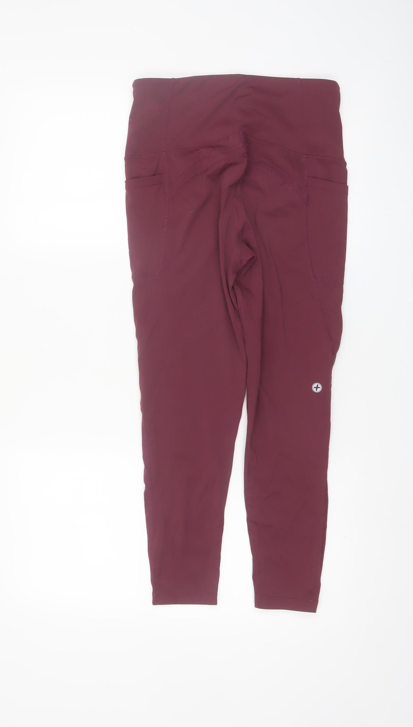 Gym+Coffee Womens Red Medium Leggings Stretch Athletic Gym Wear