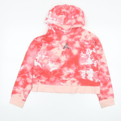 Jordan Girls Pink Tie-Dye Hoodie 12-13 Years Pullover Fleece Long Sleeve