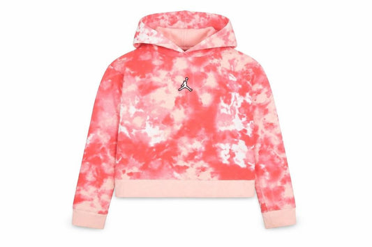 Jordan Girls Pink Tie-Dye Hoodie 12-13 Years Pullover Fleece Long Sleeve