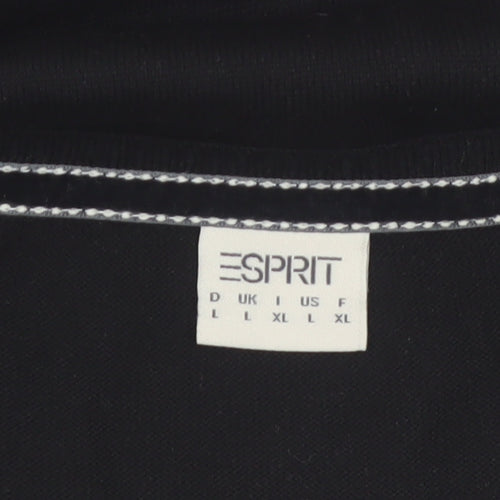 Esprit Women Black Beaded Button Cardigan Knit Jumper Size L
