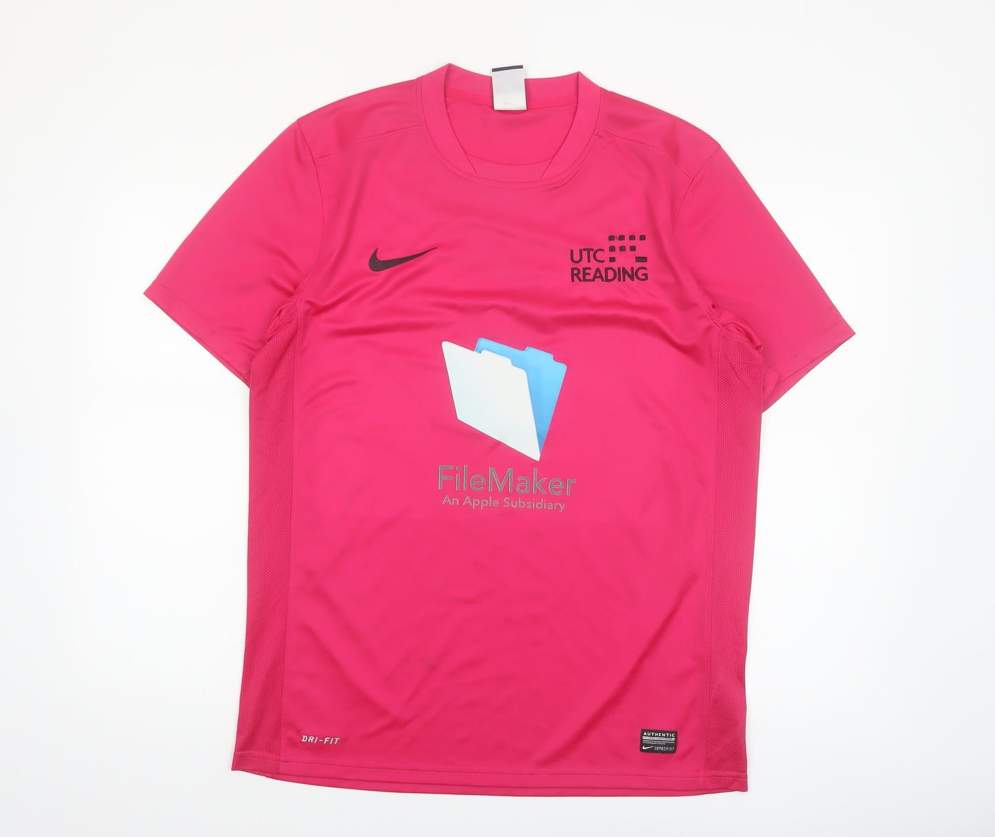 Nike Mens Pink Dri-Fit Football T-Shirt Size L Athletic Fit