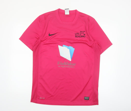 Nike Mens Pink Dri-Fit Football T-Shirt Size L Athletic Fit