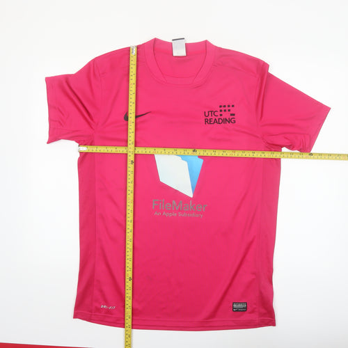 Nike Mens Pink Dri-Fit Football T-Shirt Size L Athletic Fit