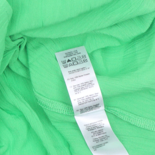 F&F Women’s Green Sleeveless Collared Cotton Tunic Blouse Size 8
