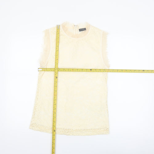 Vila Women’s Beige Lace High Neck Sleeveless Camisole Blouse M