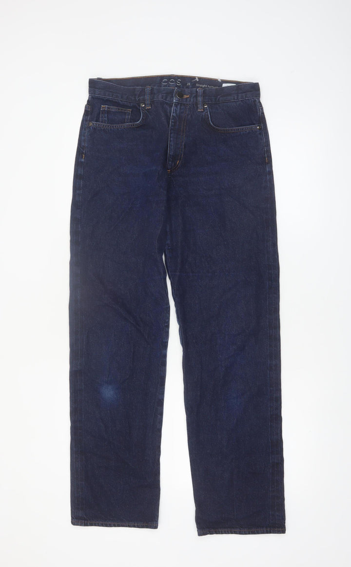 COS Womens Blue Straight Leg Jeans 28 Mid Rise Ankle Length
