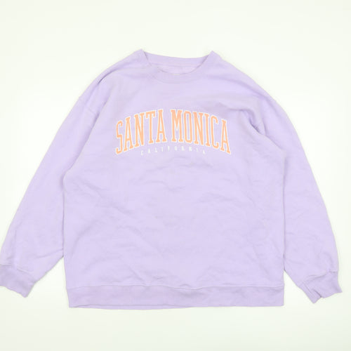 Hollister Women Purple Santa Monica Crew Neck Sweatshirt M