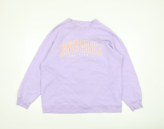 Hollister Women Purple Santa Monica Crew Neck Sweatshirt M