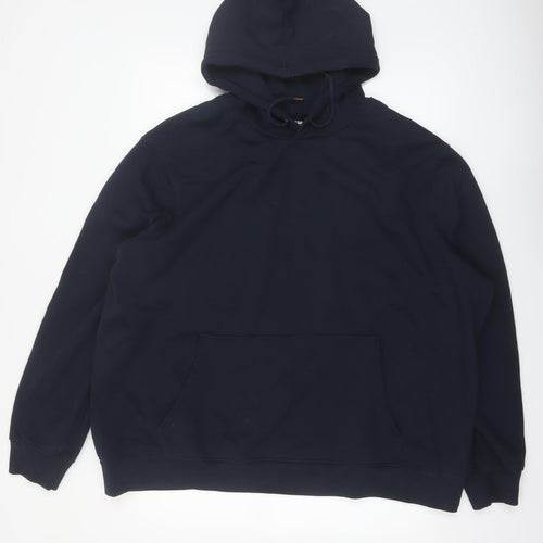 Jacamo Men's Navy Blue 3XL Pullover Hoodie Big & Tall Cotton Blend
