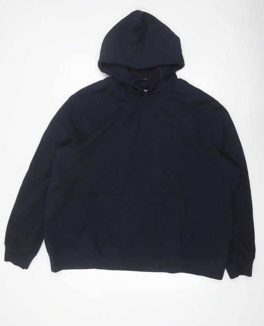 Jacamo Men's Navy Blue 3XL Pullover Hoodie Big & Tall Cotton Blend